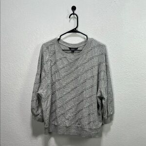 Simply Vera Wang XXL Gray Textured Patterned Sweater Top 3/4 Sleeves  Casual